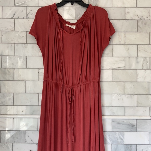 NWT Rust Orange Off The Shoulder Boho Maxi Dress - Picture 3 of 7